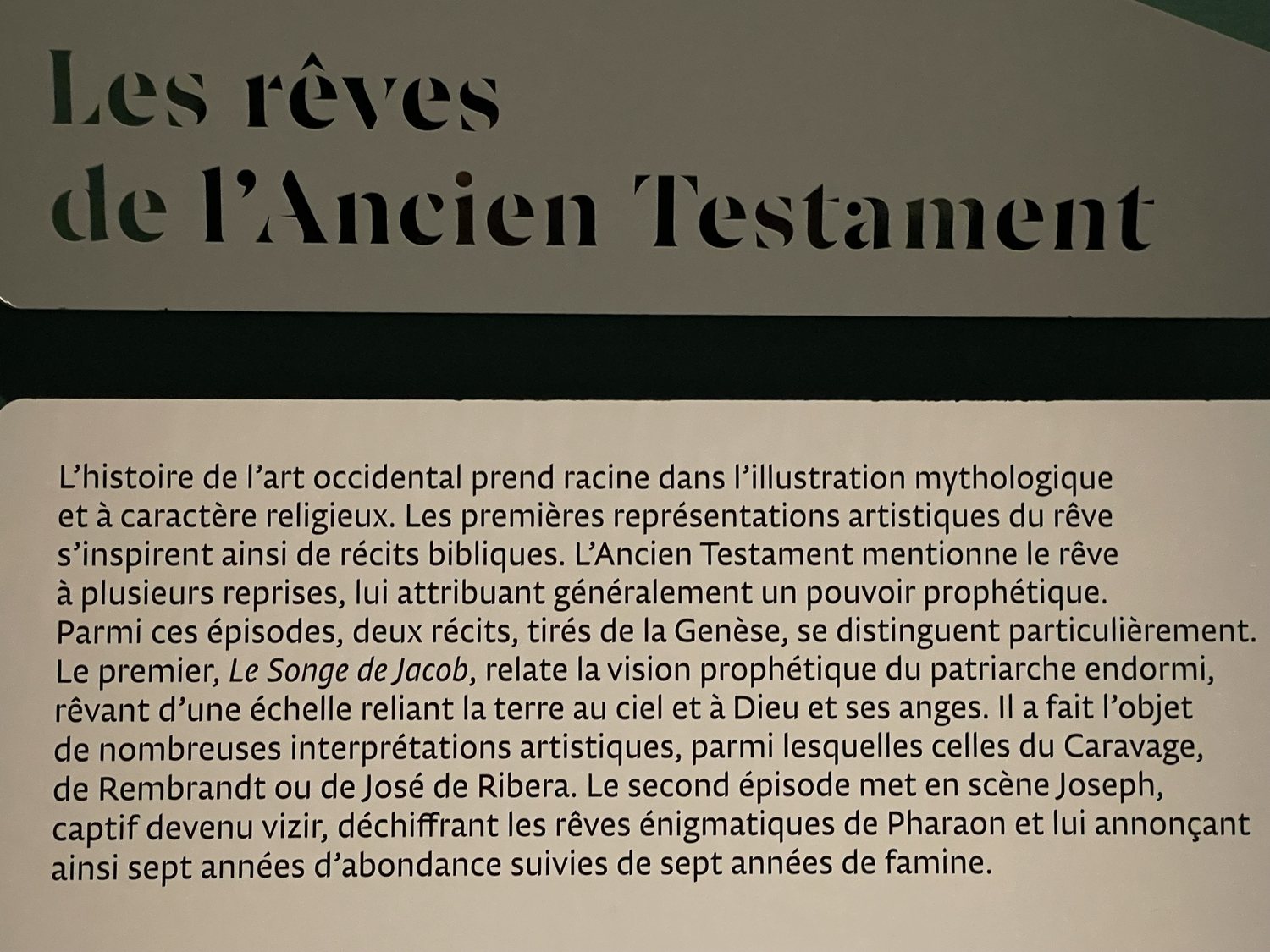 Les rêves de l'Ancien Testament
