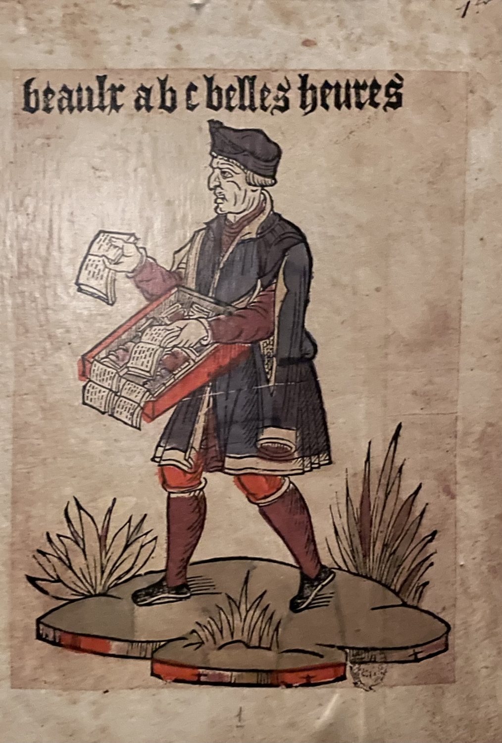 Colporteur de livrets, gravure ancienne